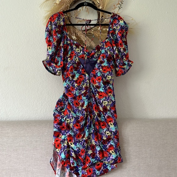 For Love & Lemons Chiara Puff Sleeve Floral Mini Dress - Picture 8 of 15